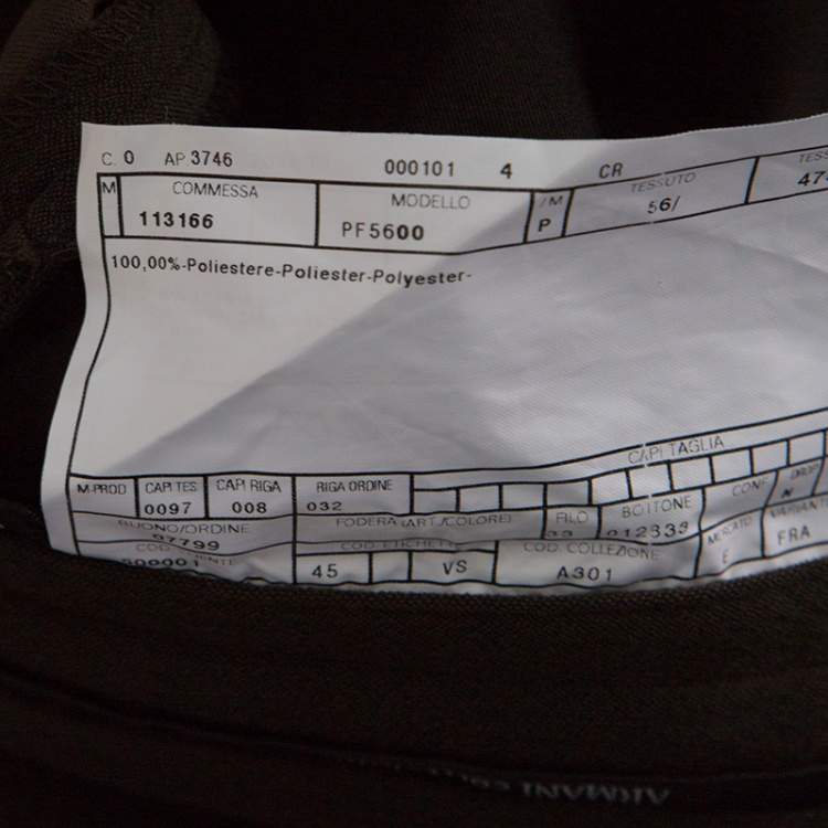 Pre Owned Armani Collezioni Grey Textured Pants 3XL