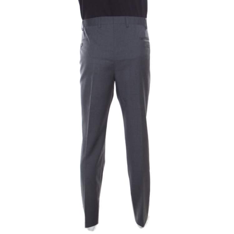 Pre Owned Armani Collezioni Grey Wool Tailored Trousers 4XL 