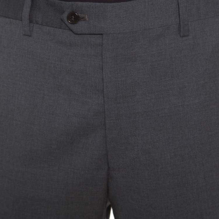 Pre Owned Armani Collezioni Grey Wool Tailored Trousers 4XL 