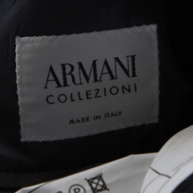 Pre Owned Armani Collezioni Grey Wool Tailored Blazer L