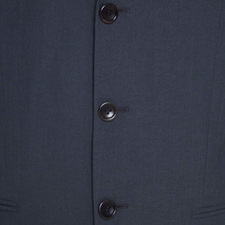 Pre Owned Armani Collezioni Grey Wool Tailored Blazer L