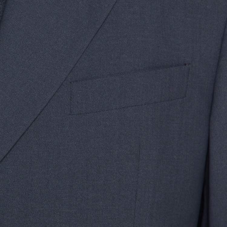 Pre Owned Armani Collezioni Grey Wool Tailored Blazer L