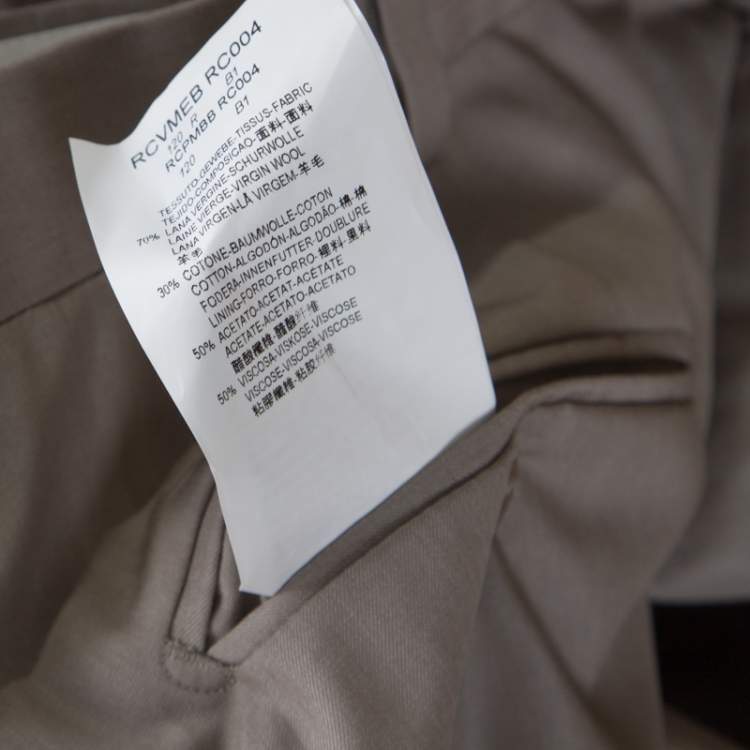 Pre Owned Armani Collezioni Grey Wool Blend Trousers L