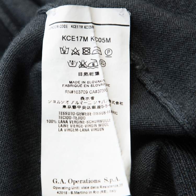 Pre Owned Armani Collezioni Grey Virgin Wool Cardigan XXL