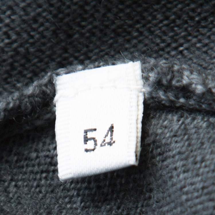 Pre Owned Armani Collezioni Grey Virgin Wool Cardigan XXL