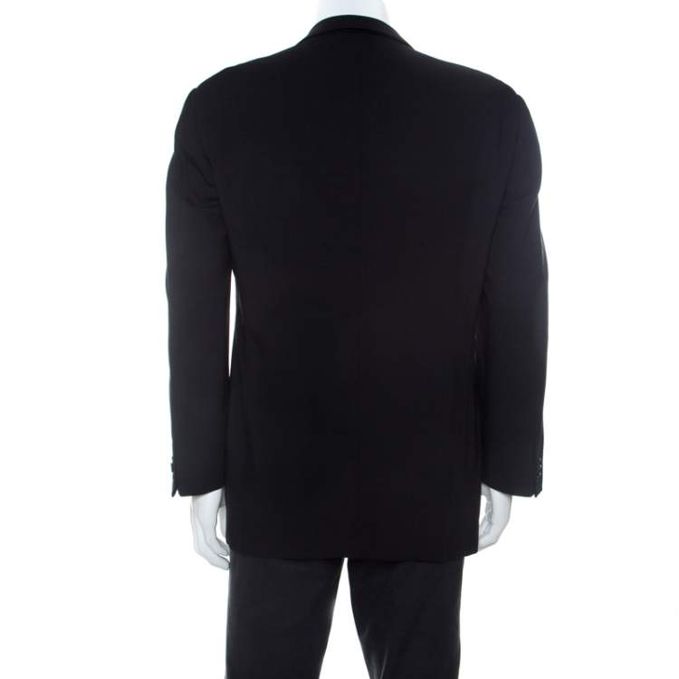 Pre Owned Armani Collezioni Navy Blue Wool Single Breasted Blazer XL 