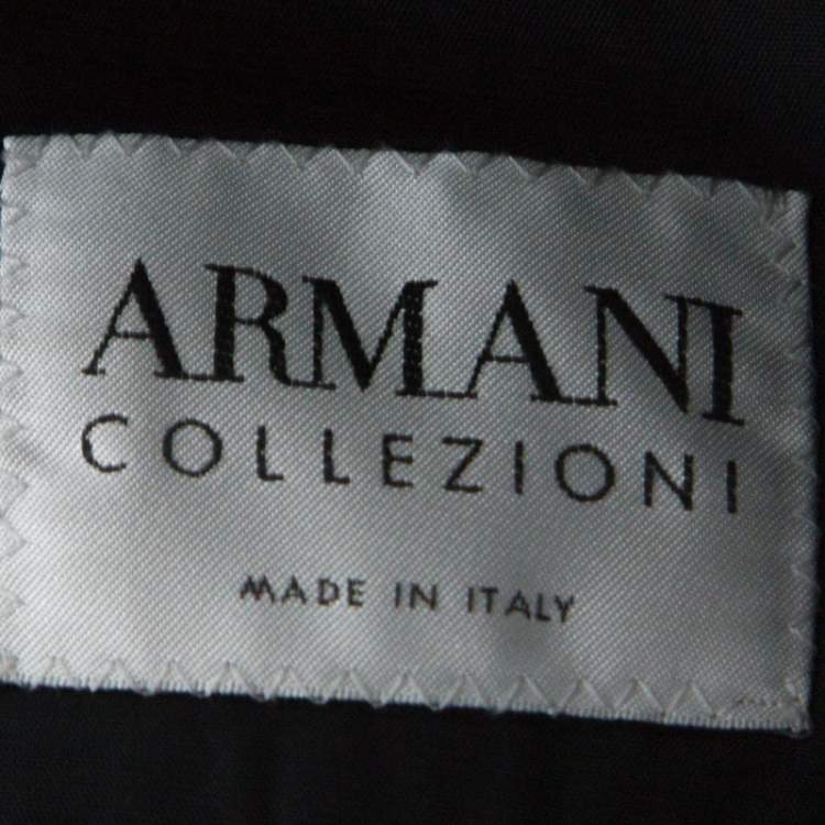 Pre Owned Armani Collezioni Navy Blue Wool Single Breasted Blazer XL 