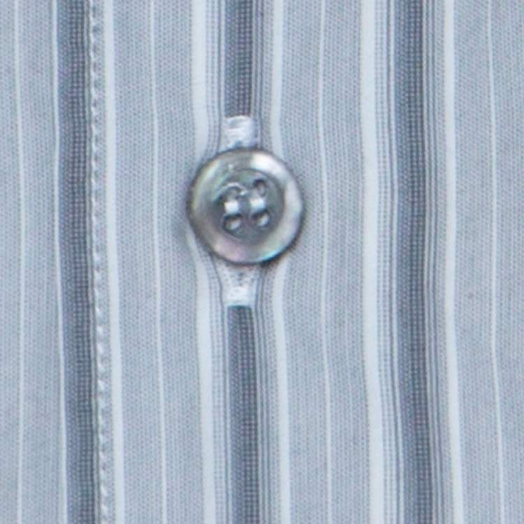 مملوكة مسبقًا Armani Collezioni Grey Striped Cotton Blend Shirt M