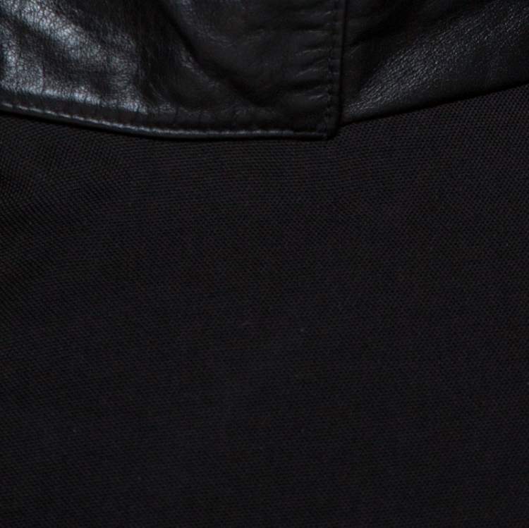 Pre Owned Armani Collezioni Black Zip Front Coat M