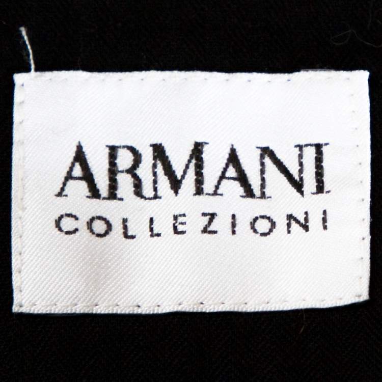 Pre Owned Armani Collezioni Black Wool Blend Tailored Trousers XL