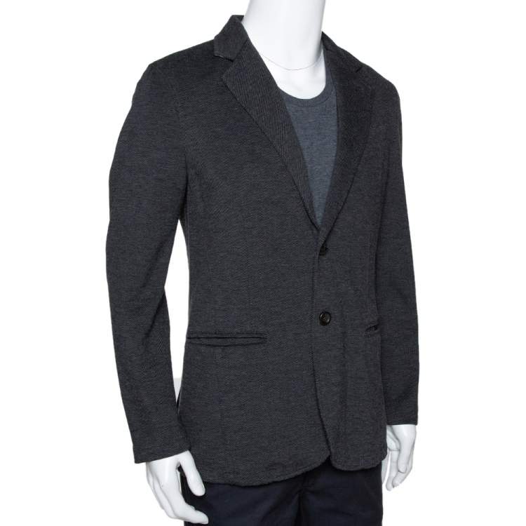 Pre Owned Armani Collezioni Grey Two Buttoned Jacket M