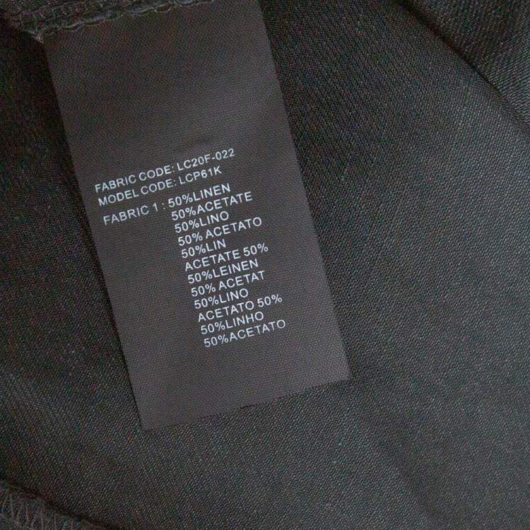 Pre Owned Armani Collezioni Dark Green Linen Blend Elasticized Waist Trouser XL