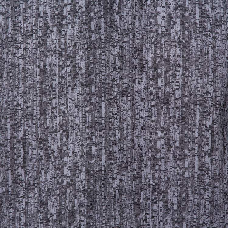 Pre Owned Armani Collezioni Grey Texture Print Cotton Button Front Shirt XL