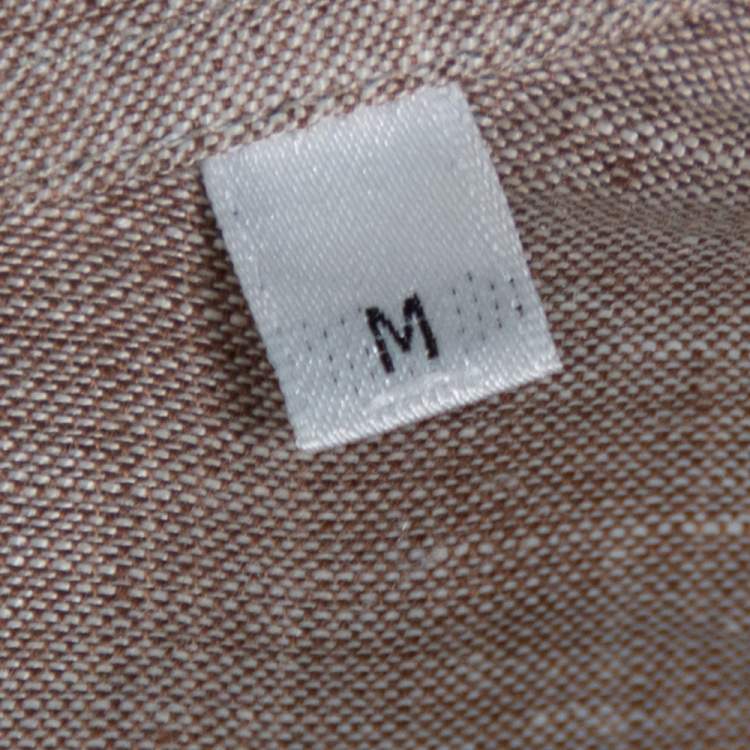 Pre Owned Armani Collezioni Brown Linen Shirt M