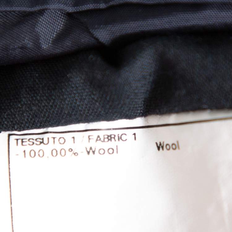 Pre Owned Armani Collezioni Navy Blue Wool Button Front Classic Blazer 3XL
