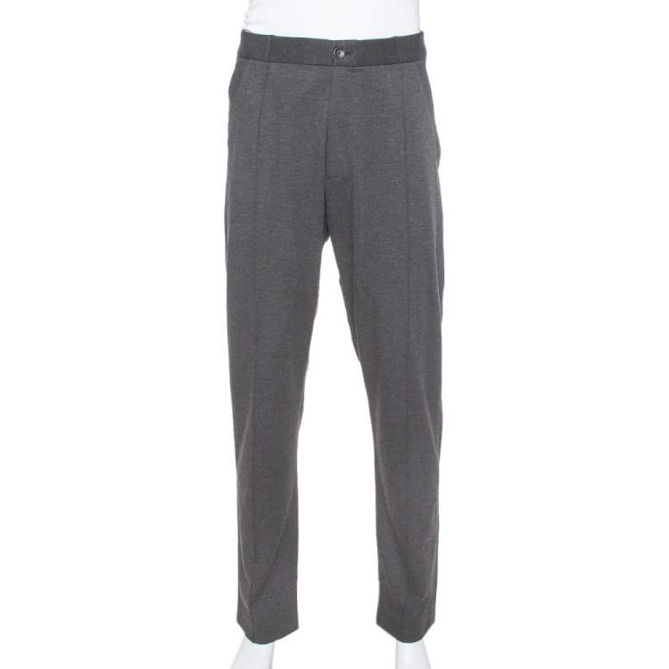 Dark Grey Pleated Roll Hem Tapered Trousers | New Look