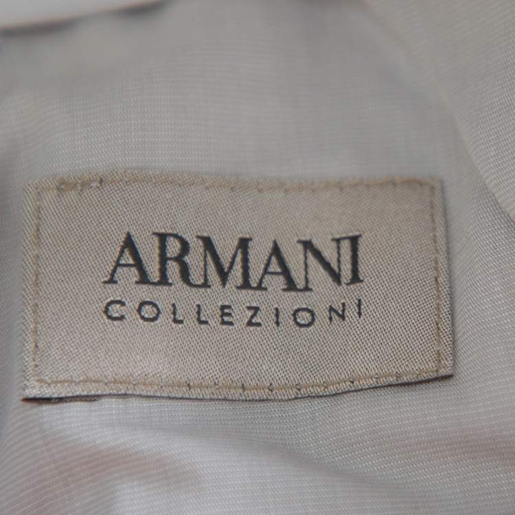 Pre Owned Armani Collezioni Navy Blue Cotton Tapered trousers 4XL