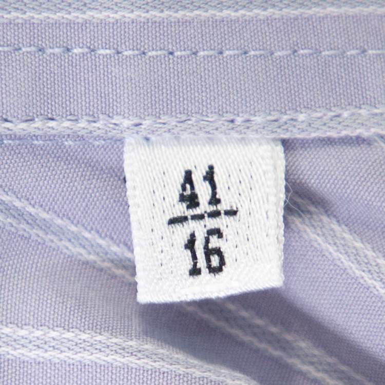 مملوكة مسبقًا Armani Collezioni Lilac Striped Cotton Button Front Shirt L