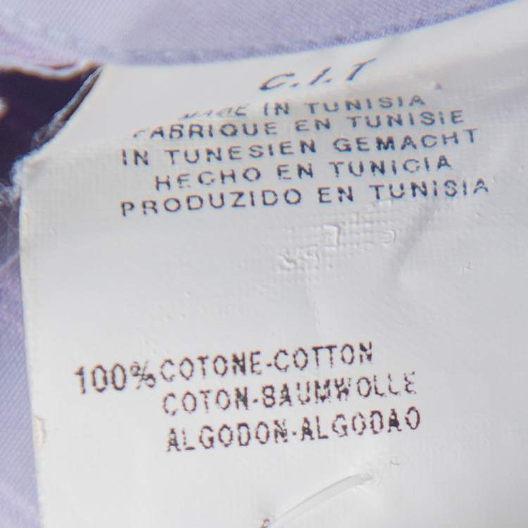 مملوكة مسبقًا Armani Collezioni Lilac Striped Cotton Button Front Shirt L