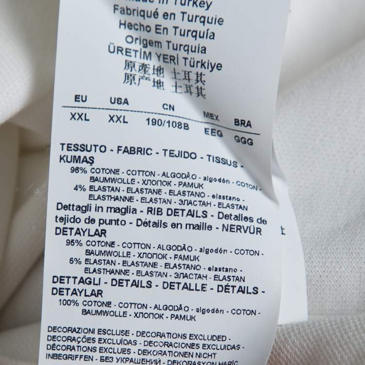 Pre Owned Armani Collezioni White Cotton Pique Contrast Collar Detail T-Shirt XXL