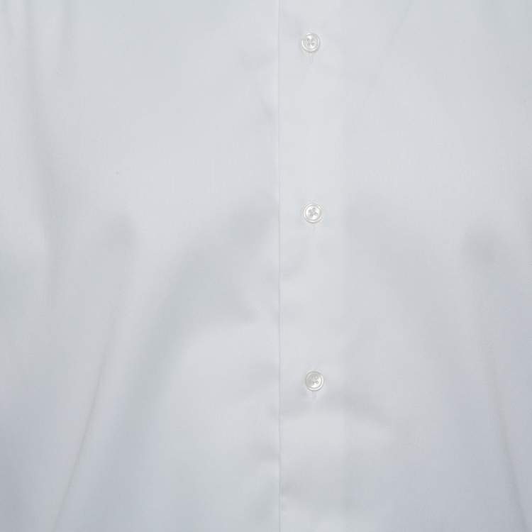 Pre Owned Armani Collezioni White Cotton Button Front Modern Fit Shirt XL