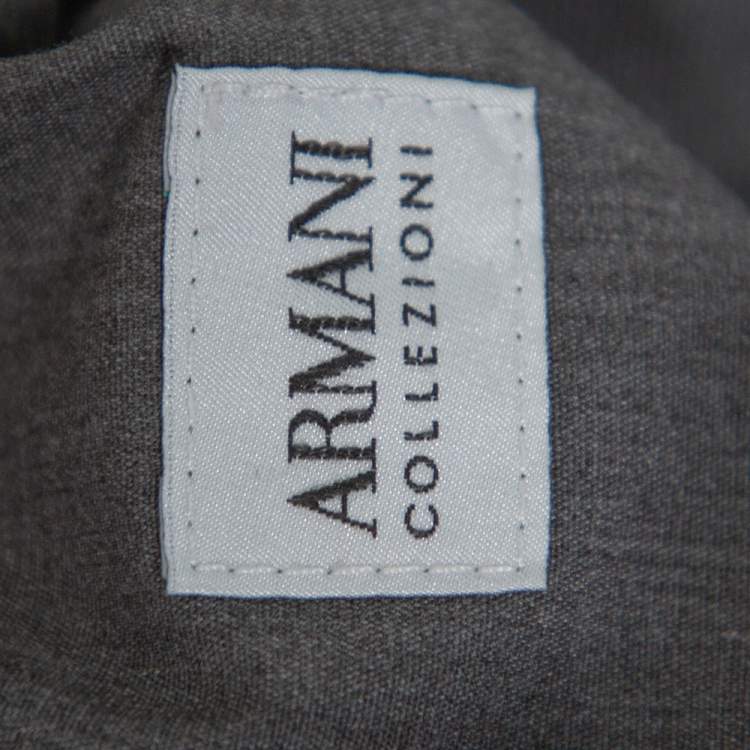 Pre Owned Armani Collezioni Grey Denim Low Rise Tight Leg Regular Fit Jeans M
