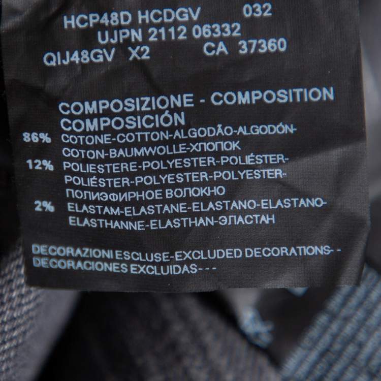 Pre Owned Armani Collezioni Grey Denim Low Rise Tight Leg Regular Fit Jeans M