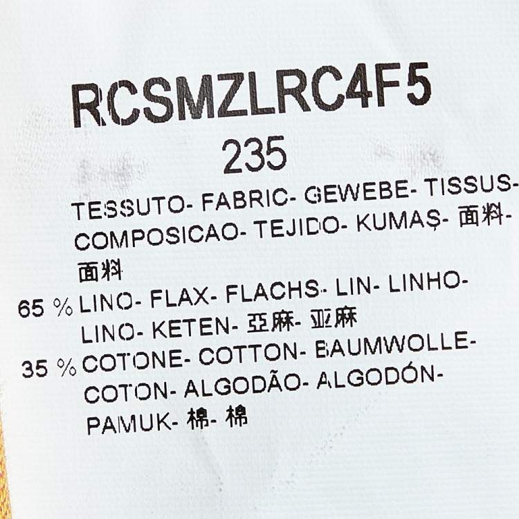 Pre Owned Armani Collezioni Orange Linen & Cotton Button Front Shirt M