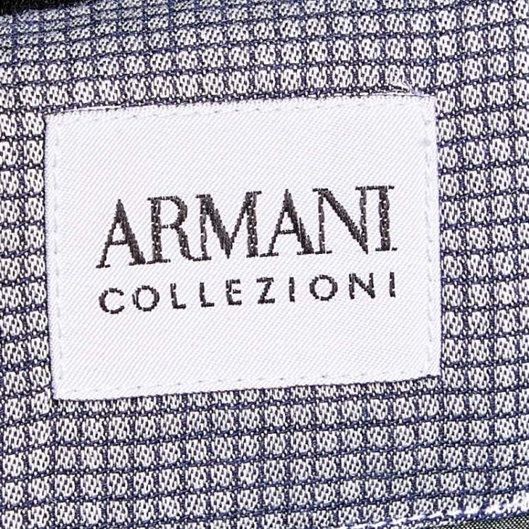 Pre Owned Armani Collezioni Green Cotton Button Front Shirt M