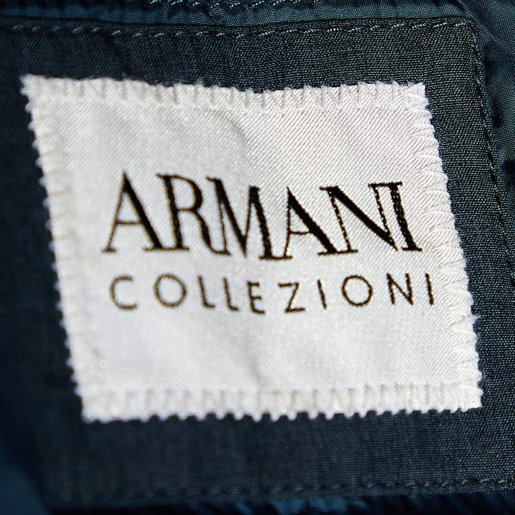 Pre Owned Armani Collezioni Blue Synthetic Hooded Sleeveless Vest L