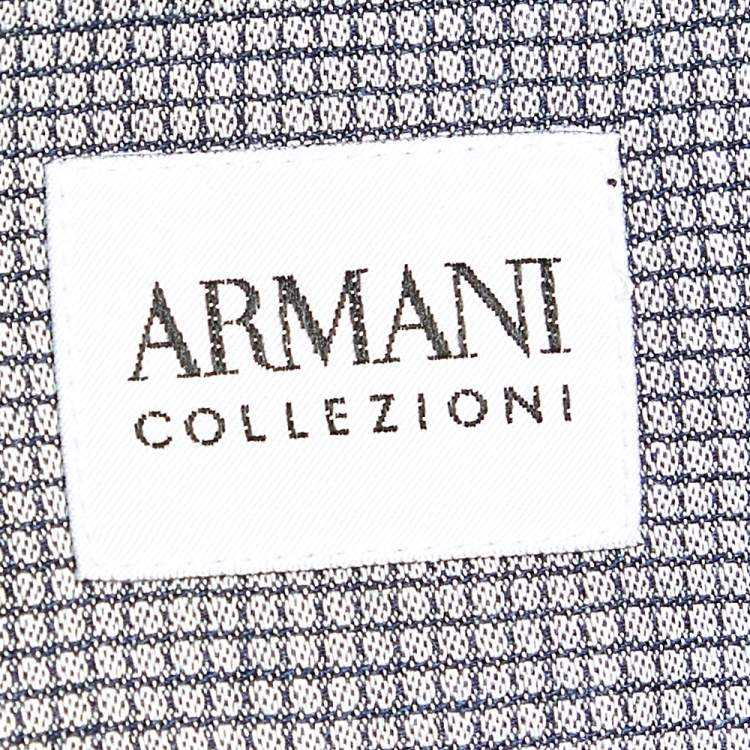 Pre Owned Armani Collezioni Charcoal Grey Washed Cotton Button Front Shirt M 