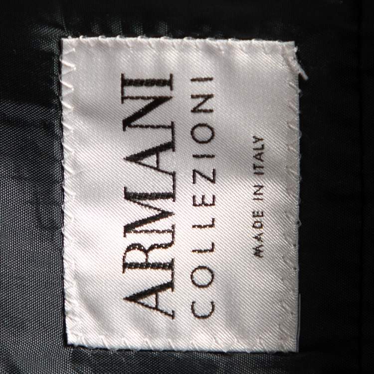 Pre Owned Armani Collezioni Charcoal Grey Wool & Cashmere Button Front Blazer XL