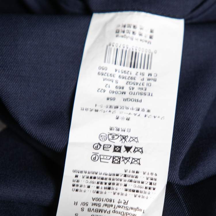 Pre Owned Armani Collezioni Navy Blue Wool Single Breasted Metropolitan Suit L