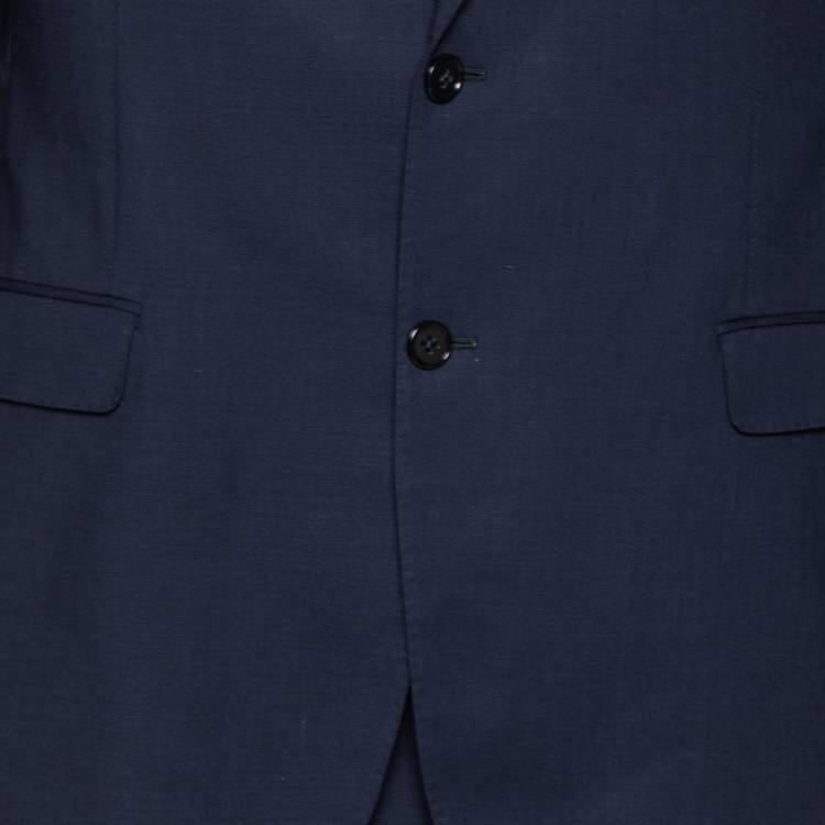 Pre Owned Armani Collezioni Navy Blue Wool Single Breasted Metropolitan Suit L