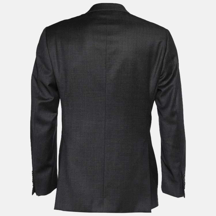 Pre Owned Armani Collezioni Dark Grey Wool Tailored Blazer L
