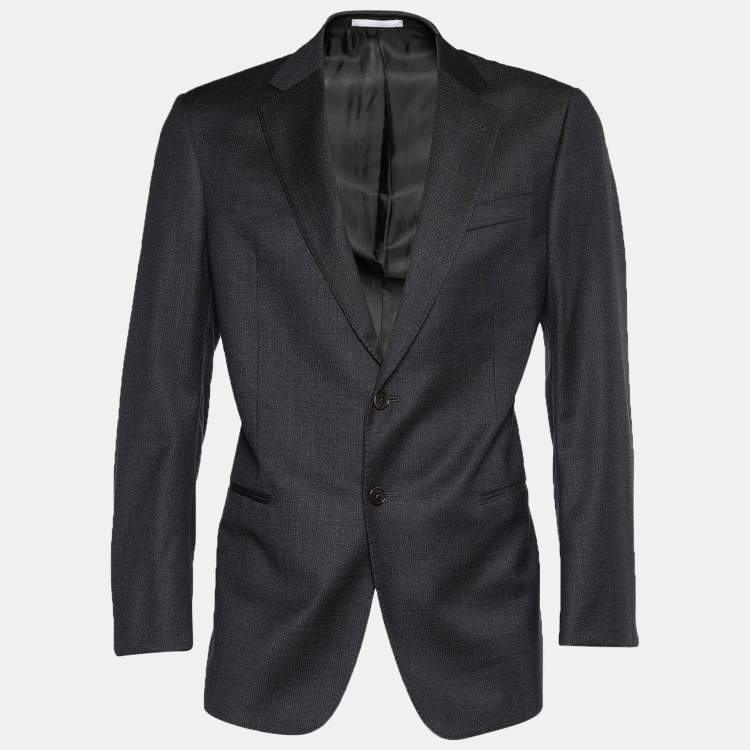 Pre Owned Armani Collezioni Dark Grey Wool Tailored Blazer L