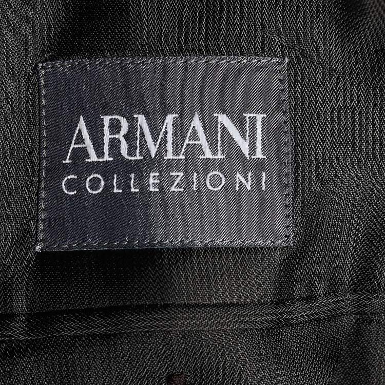 Pre Owned Armani Collezioni Dark Grey Wool Tailored Blazer L