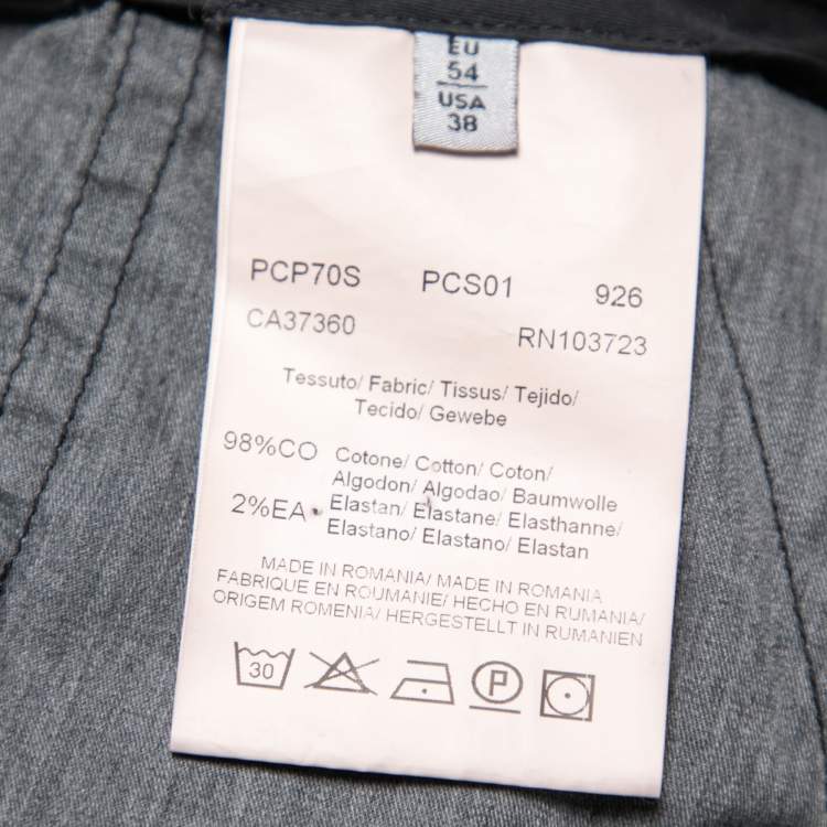 Pre Owned Armani Collezioni Black Cotton Tapered Pants XXL