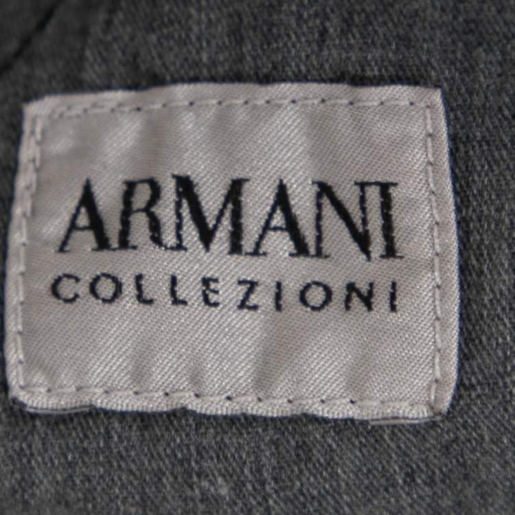 Pre Owned Armani Collezioni Black Cotton Tapered Pants XXL
