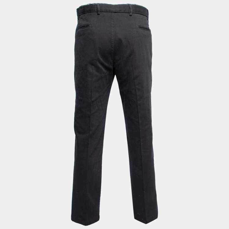 Pre Owned Armani Collezioni Black Cotton Tapered Pants XXL