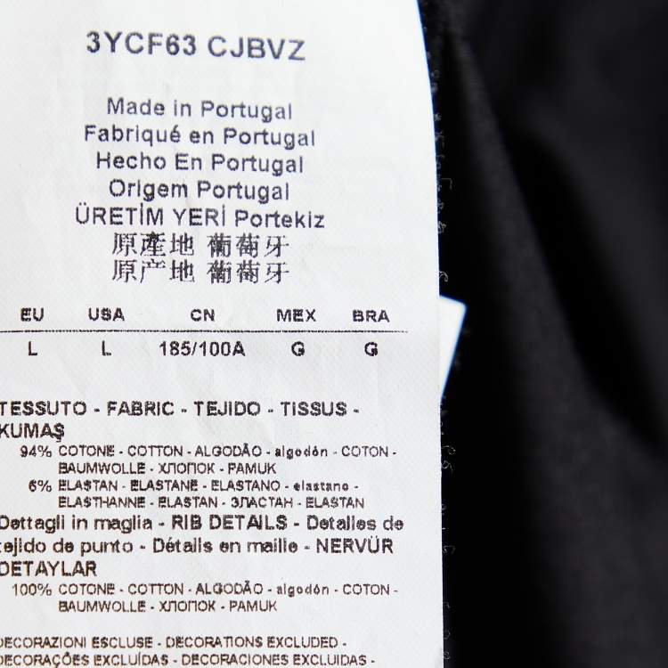 Pre Owned Armani Collezioni Black Cotton Knit Polo T-Shirt L