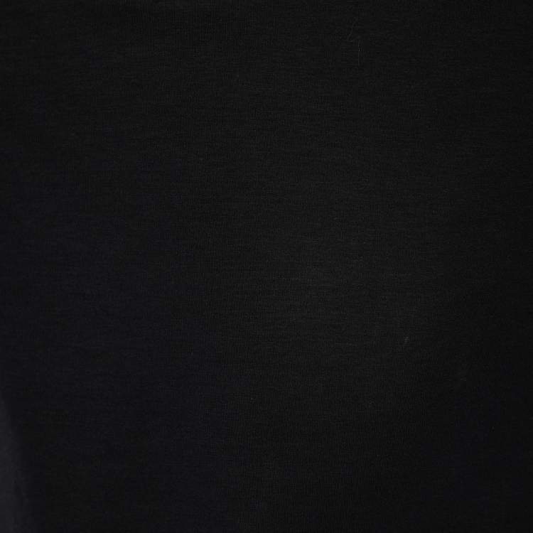 Pre Owned Armani Collezioni Black Cotton Knit Polo T-Shirt L