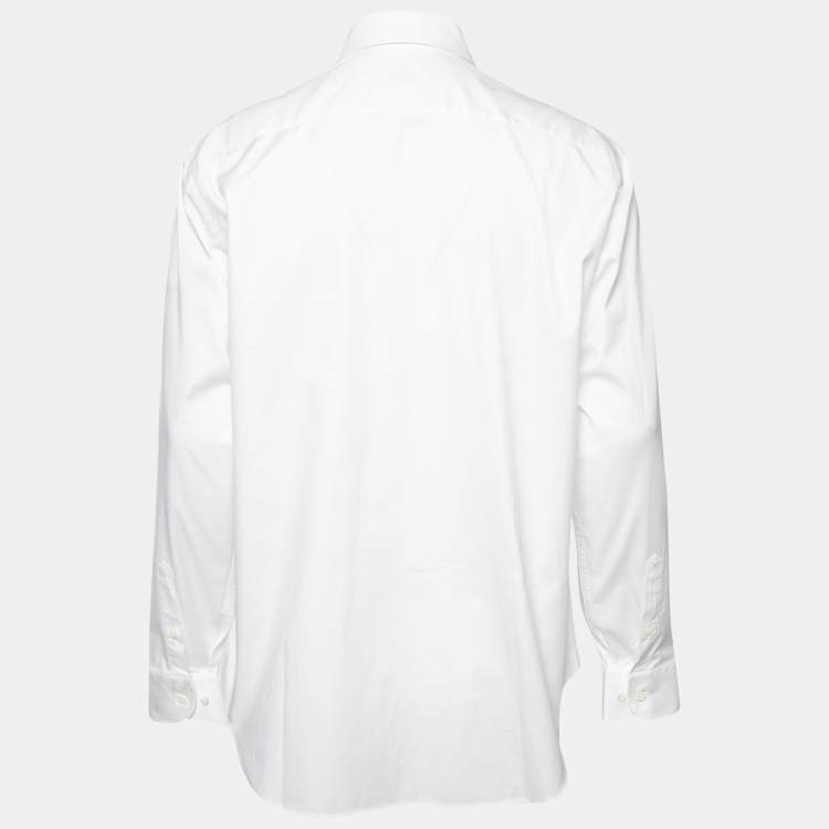 Pre Owned Armani Collezioni White Cotton Button Front Shirt 2XL