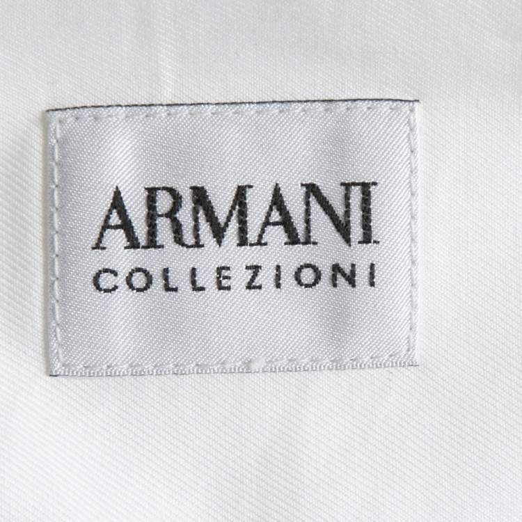Pre Owned Armani Collezioni White Cotton Button Front Shirt 2XL