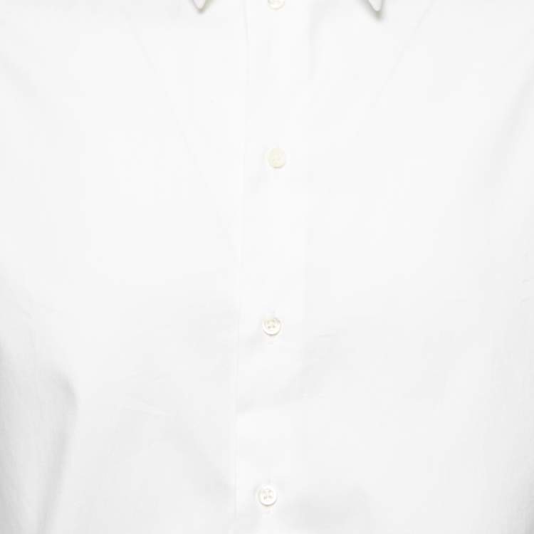 Pre Owned Armani Collezioni White Cotton Button Front Shirt 2XL