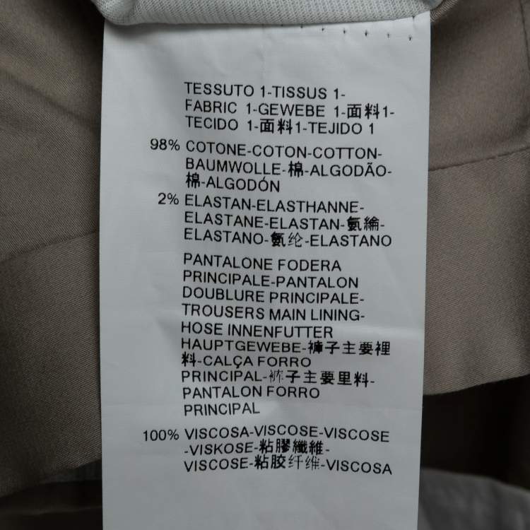 Pre Owned Armani Collezioni Light Grey Cotton Trousers L