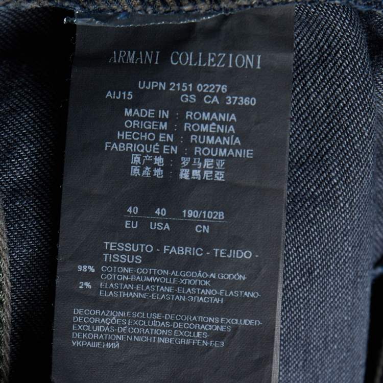 Pre Owned Armani Collezioni Black Denim Slim Fit Jeans 3XL
