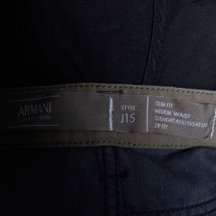 Pre Owned Armani Collezioni Black Denim Slim Fit Jeans 3XL