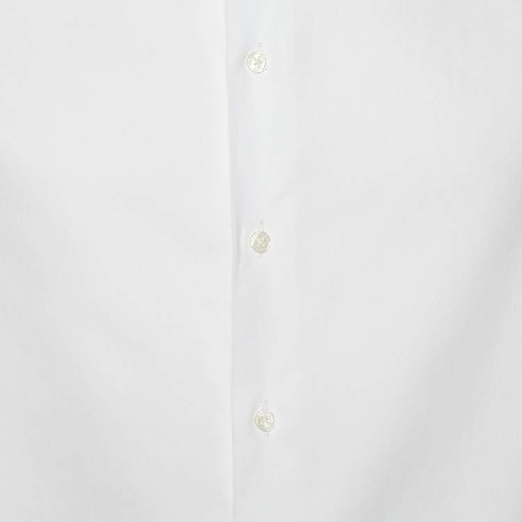 Pre Owned Armani Collezioni White Cotton Modern Fit Shirt M
