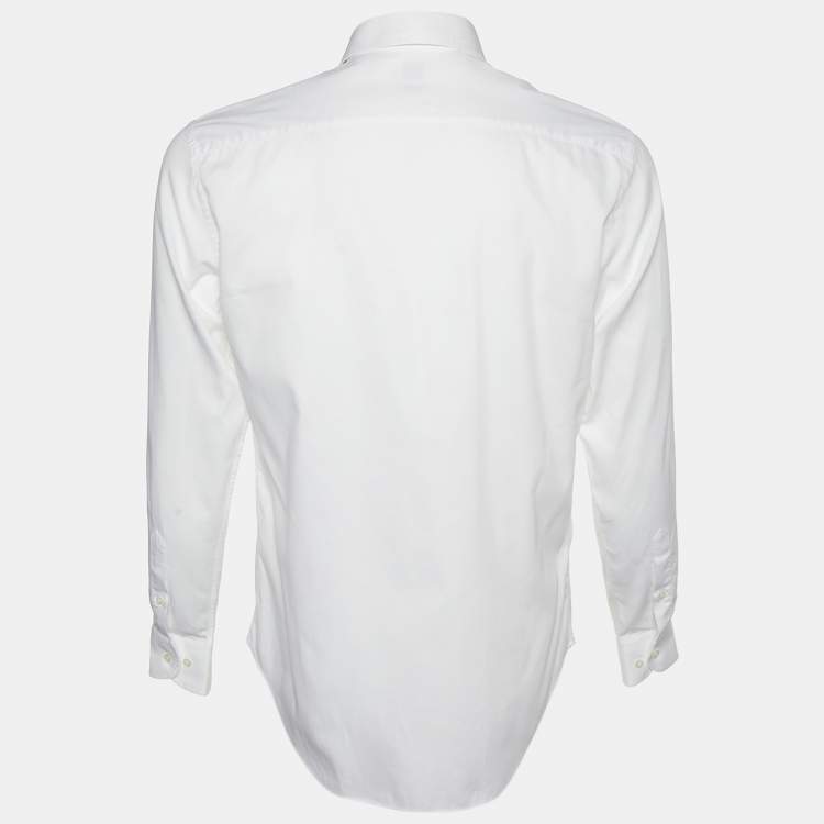 Armani Collezioni White Cotton Modern Fit Shirt M Armani